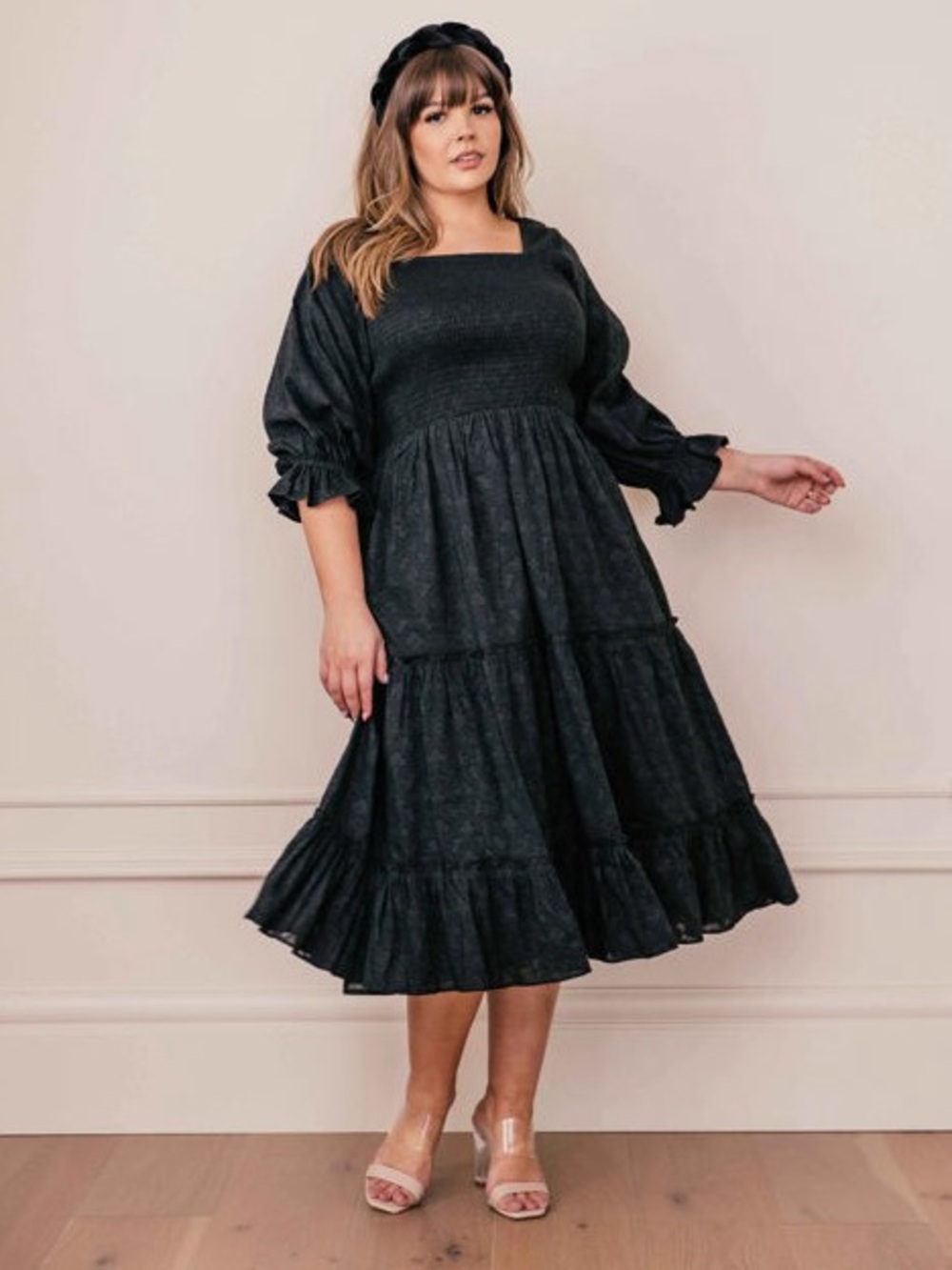JessaKae Black Smocked Dress